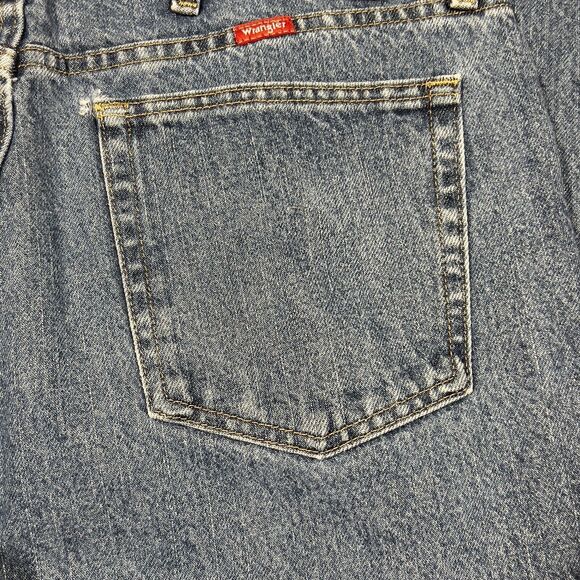 Wrangler Jeans Men 38x32 Blue Denim Pants Straight Leg Regular Fit Cotton Mexico - Picture 8 of 16